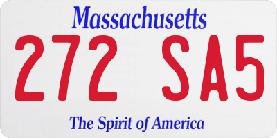 MA license plate 272SA5
