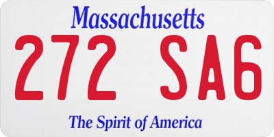 MA license plate 272SA6