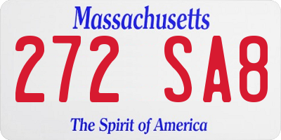 MA license plate 272SA8