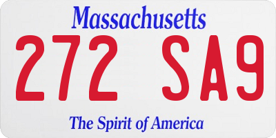 MA license plate 272SA9