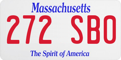 MA license plate 272SB0