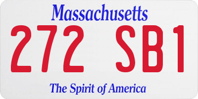 MA license plate 272SB1