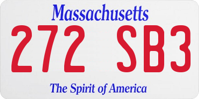 MA license plate 272SB3