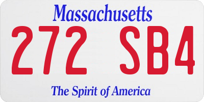 MA license plate 272SB4