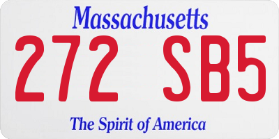 MA license plate 272SB5