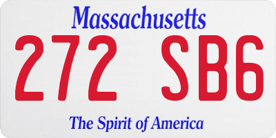 MA license plate 272SB6