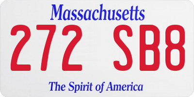 MA license plate 272SB8