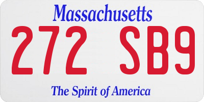 MA license plate 272SB9