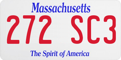 MA license plate 272SC3