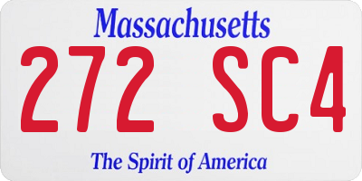 MA license plate 272SC4
