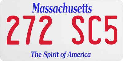 MA license plate 272SC5