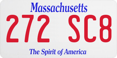 MA license plate 272SC8