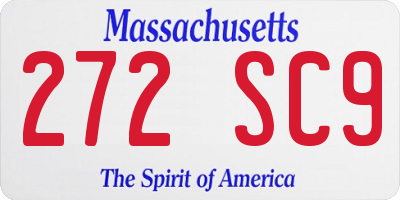 MA license plate 272SC9