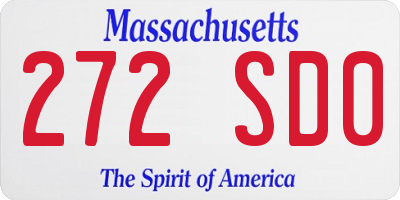 MA license plate 272SD0