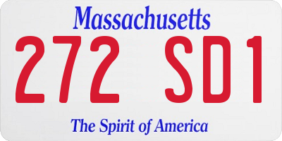 MA license plate 272SD1