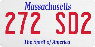 MA license plate 272SD2
