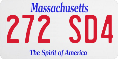 MA license plate 272SD4