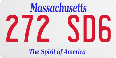 MA license plate 272SD6