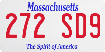 MA license plate 272SD9