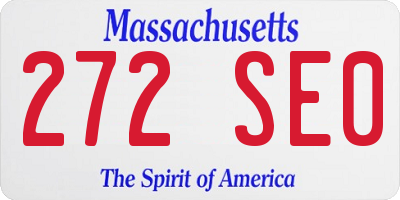 MA license plate 272SE0