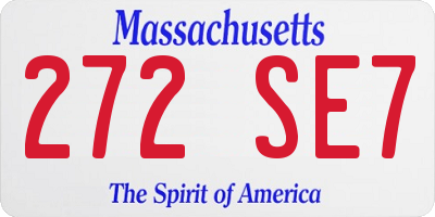 MA license plate 272SE7