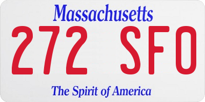 MA license plate 272SF0