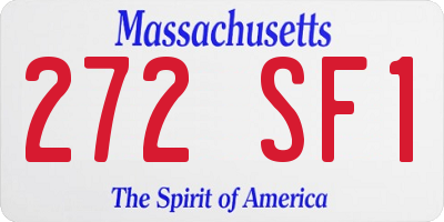 MA license plate 272SF1