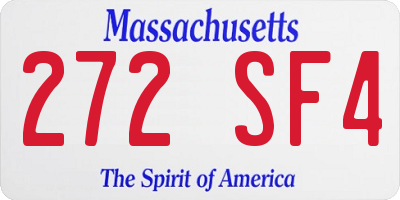 MA license plate 272SF4
