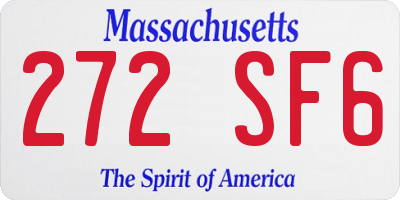 MA license plate 272SF6