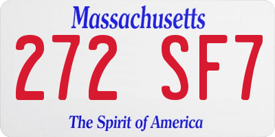 MA license plate 272SF7