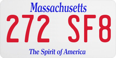 MA license plate 272SF8