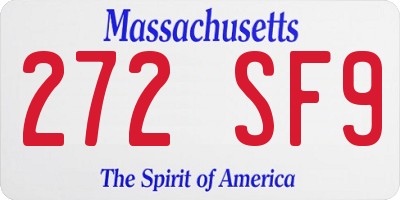 MA license plate 272SF9