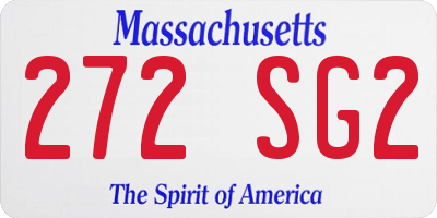 MA license plate 272SG2
