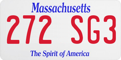 MA license plate 272SG3