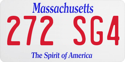 MA license plate 272SG4