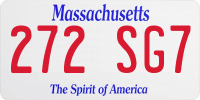 MA license plate 272SG7