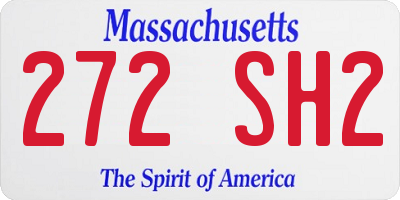 MA license plate 272SH2