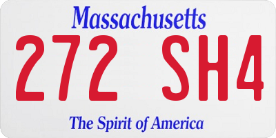 MA license plate 272SH4