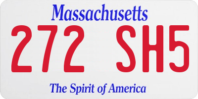 MA license plate 272SH5