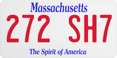 MA license plate 272SH7
