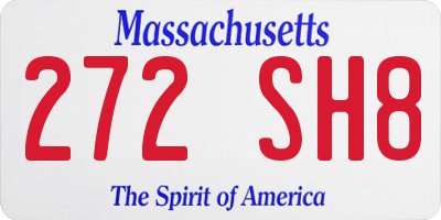 MA license plate 272SH8
