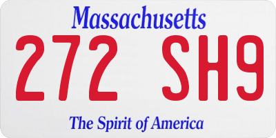 MA license plate 272SH9