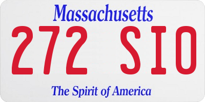 MA license plate 272SI0