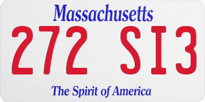 MA license plate 272SI3