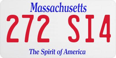 MA license plate 272SI4