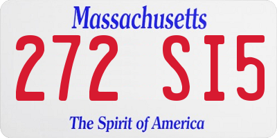 MA license plate 272SI5