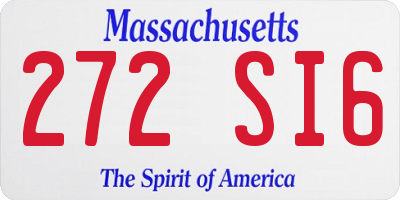 MA license plate 272SI6