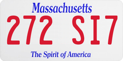 MA license plate 272SI7