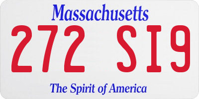 MA license plate 272SI9