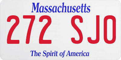 MA license plate 272SJ0